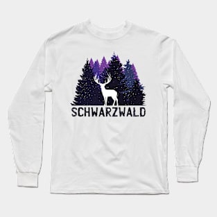 Black Forest German a Dark and Purple Forest with a and the Word in German Forest Long Sleeve T-Shirt